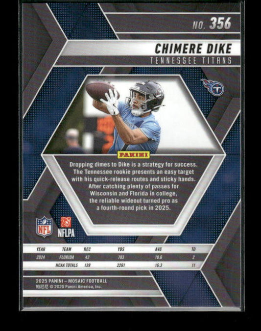 Chimere Dike - 2025 Mosaic Football - Rookie
