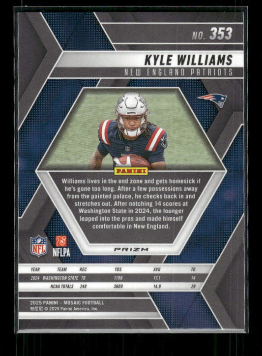 Kyle Williams - 2025 Mosaic Football - Green Mosaic - Rookie