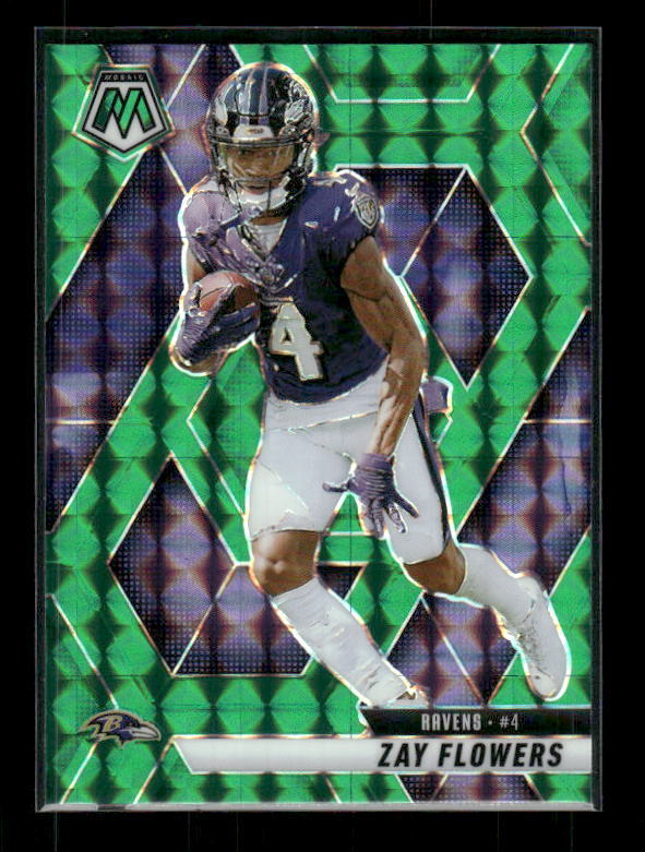 Zay Flowers - 2025 Mosaic Football - Green Mosaic