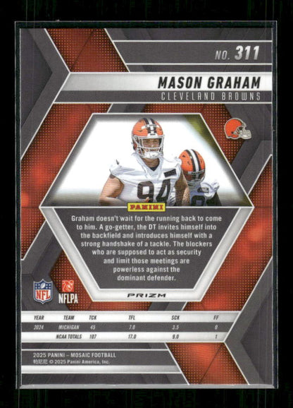 Mason Graham - 2025 Mosaic Football - Green Mosaic - Rookie