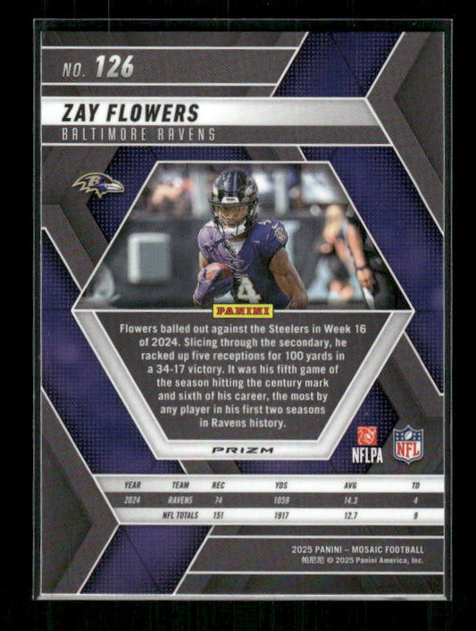 Zay Flowers - 2025 Mosaic Football - Green Mosaic