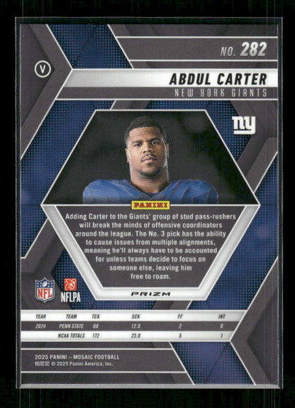 Abdul Carter - 2025 Mosaic Football - Green Mosaic - Rookie Variation