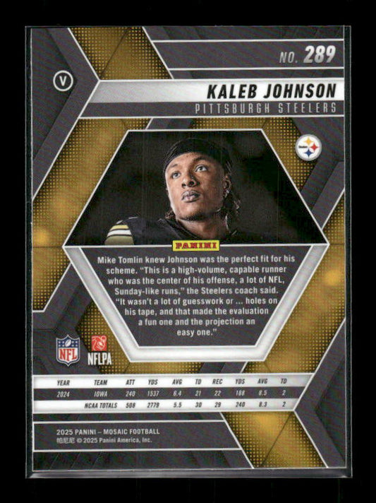 Kaleb Johnson - 2025 Mosaic Football - Rookie Variation