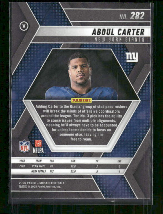 Abdul Carter - 2025 Mosaic Football - Rookie Variation