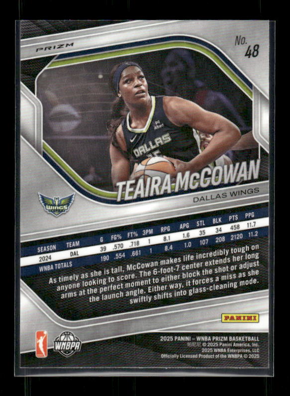 Teaira McCowan - 2025 Prizm WNBA - Ice Prizm