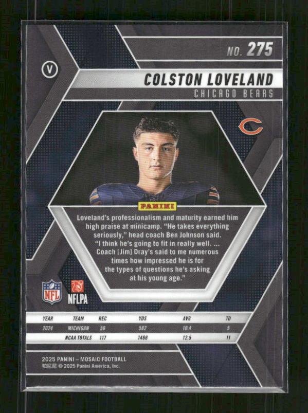 Colston Loveland - 2025 Mosaic Football - Rookie Variation