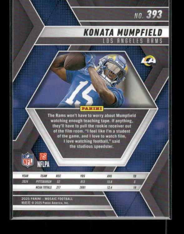 Konata Mumpfield - 2025 Mosaic Football - Rookie