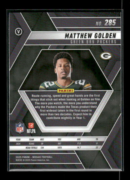 Matthew Golden - 2025 Mosaic Football - Rookie Variation