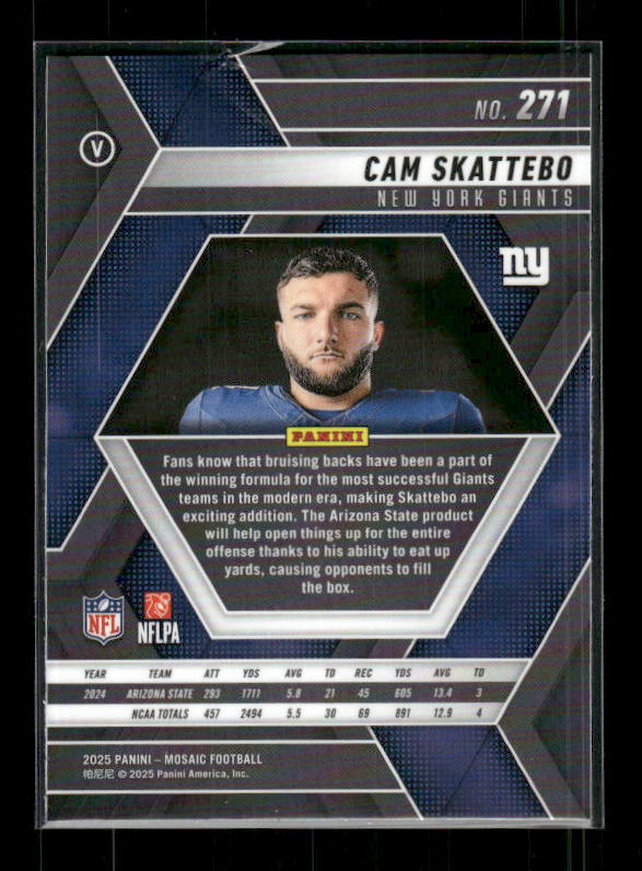Cam Skattebo - 2025 Mosaic Football - Rookie Variation