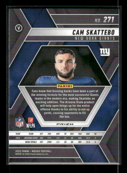 Cam Skattebo - 2025 Mosaic Football - Green Mosaic - Rookie Variation