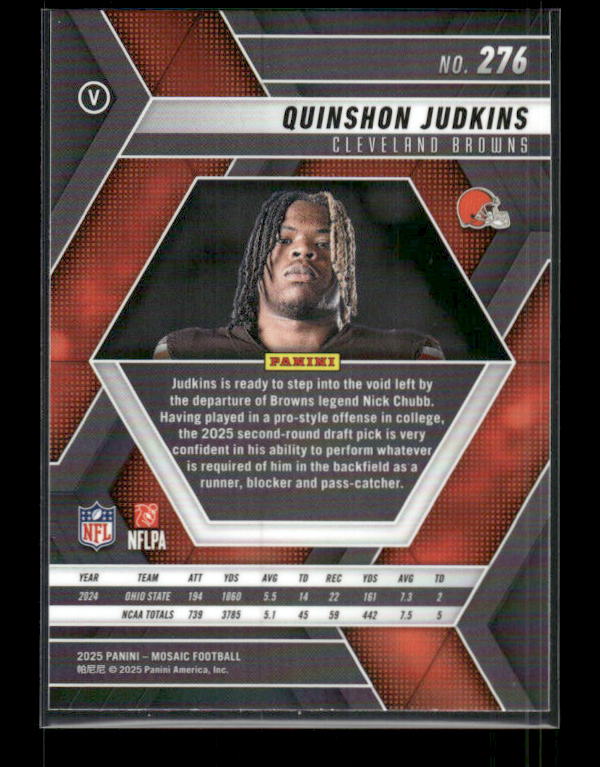 Quinshon Judkins - 2025 Mosaic Football - Rookie Variation