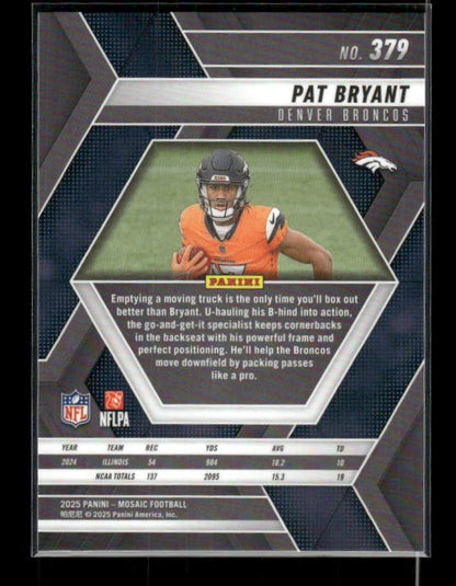 Pat Bryant - 2025 Mosaic Football - Rookie
