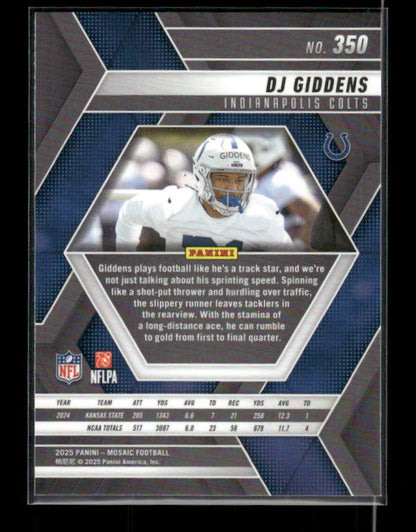 DJ Giddens - 2025 Mosaic Football - Rookie