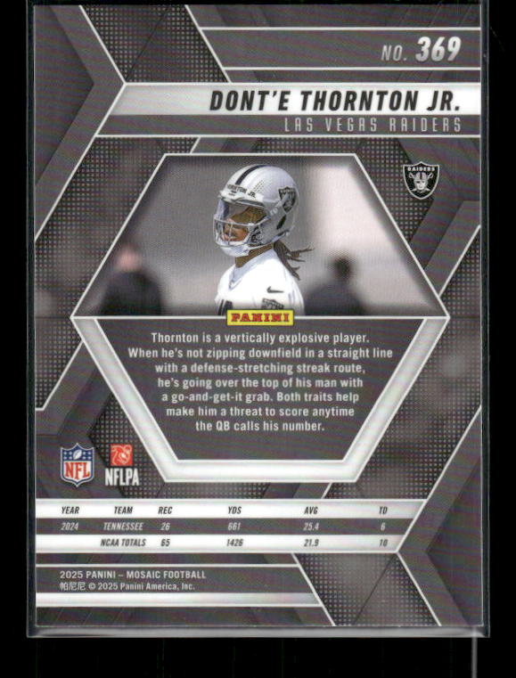 Dont'e Thornton Jr. - 2025 Mosaic Football - Rookie