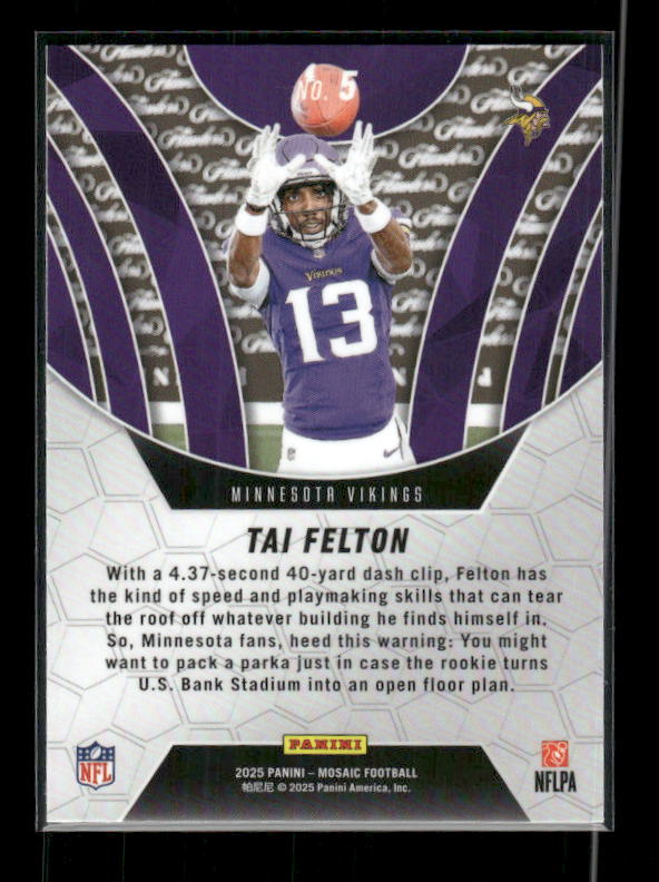 Tai Felton - 2025 Mosaic Football - Elevate - Rookie