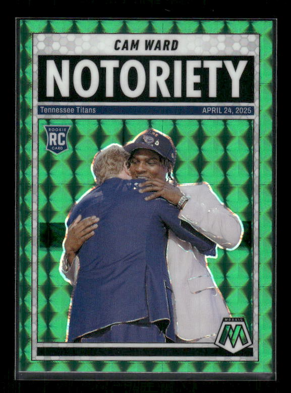 Cam Ward - 2025 Mosaic Football - Green Mosaic Notoriety - Rookie