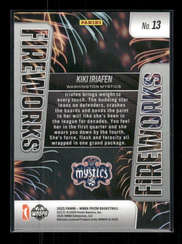 Kiki Iriafen - 2025 Prizm WNBA - Fireworks - Rookie