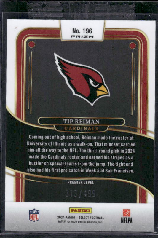 Tip Reiman - 2024 Select Football - Green Shock /499 - Premier Level - Rookie