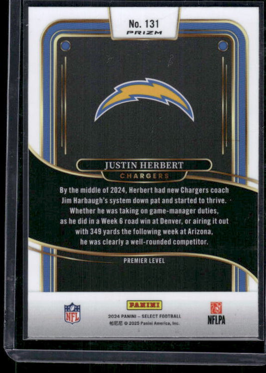 Justin Herbert - 2024 Select Football - Red / Black Shock - Premier Level