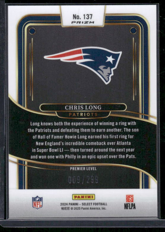 Chris Long - 2024 Select Football - Copper Shock /299 - Premier Level