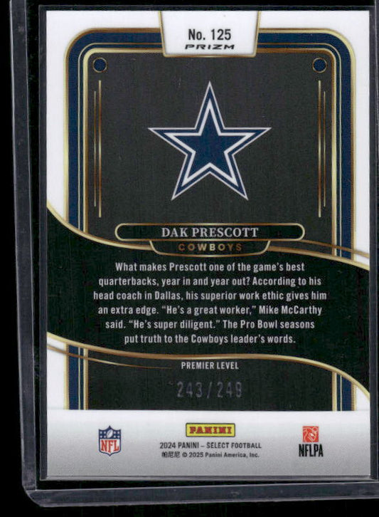 Dak Prescott - 2024 Select Football - Red Shock /249 - Premier Level