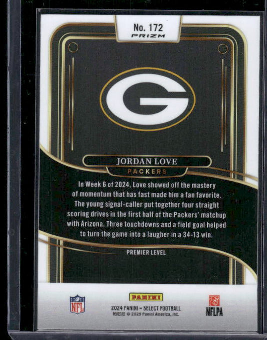 Jordan Love - 2024 Select Football - Green / Yellow Shock - Premier Level