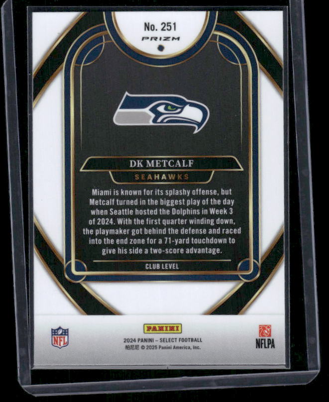 DK Metcalf - 2024 Select Football - Red / Yellow Shock - Club Level