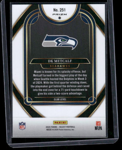 DK Metcalf - 2024 Select Football - Red / Yellow Shock - Club Level