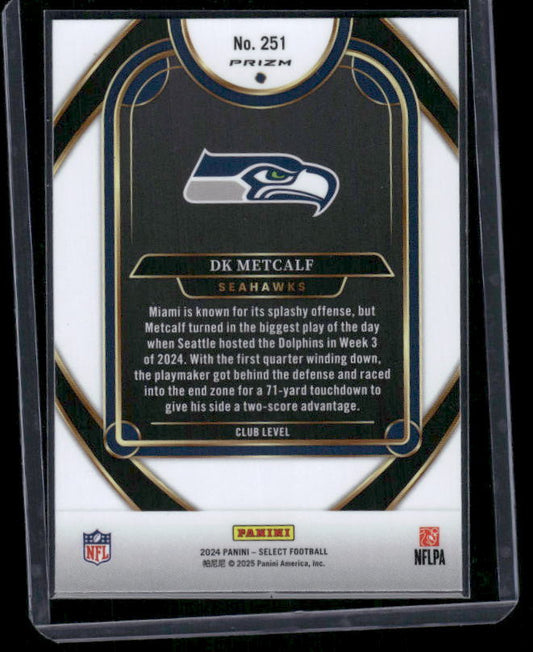 DK Metcalf - 2024 Select Football - Red / Yellow Shock - Club Level