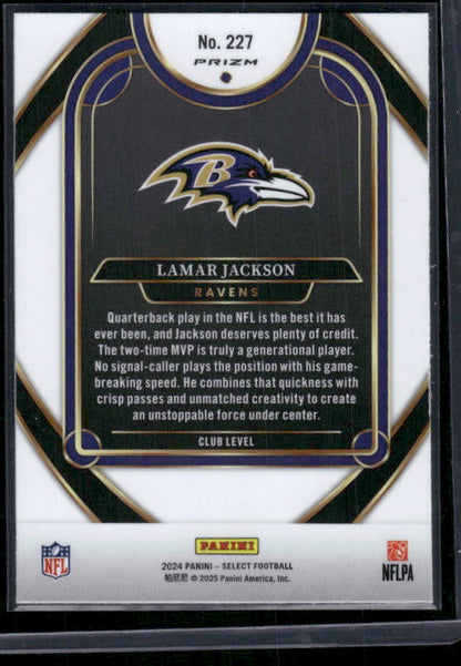 Lamar Jackson - 2024 Select Football - Red / Yellow Shock - Club Level