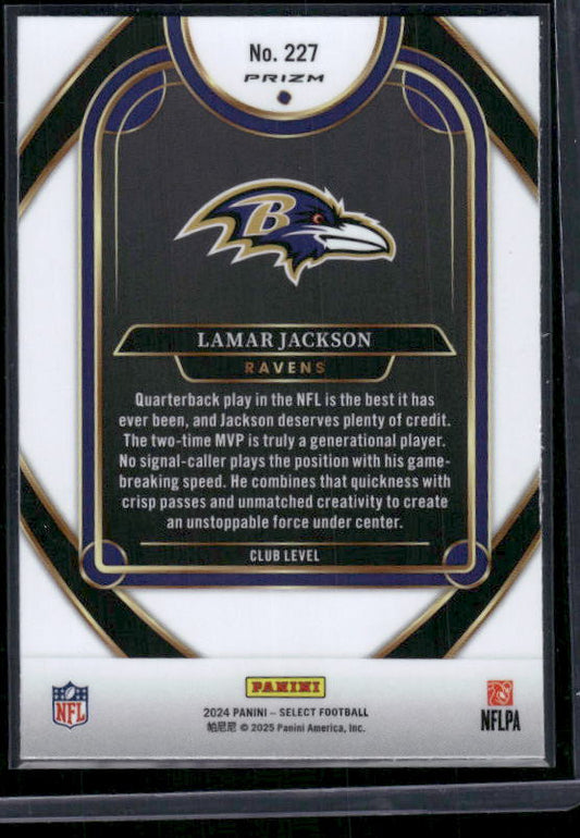 Lamar Jackson - 2024 Select Football - Red / Yellow Shock - Club Level