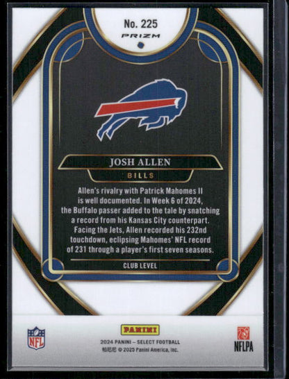 Josh Allen - 2024 Select Football - Red / Yellow Shock - Club Level