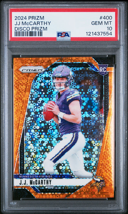 2024 Panini Prizm #400 JJ McCarthy Disco Prizm PSA 10
