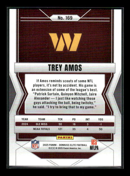 Trey Amos - 2025 Donruss Elite - Status Explosion /999 - Rookie