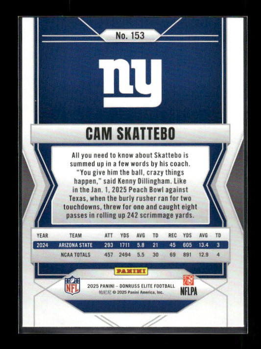 Cam Skattebo - 2025 Donruss Elite - Green Disco - Rookie