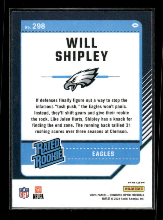 Will Shipley - 2024 Donruss Optic - Green Velocity - Rated Rookie