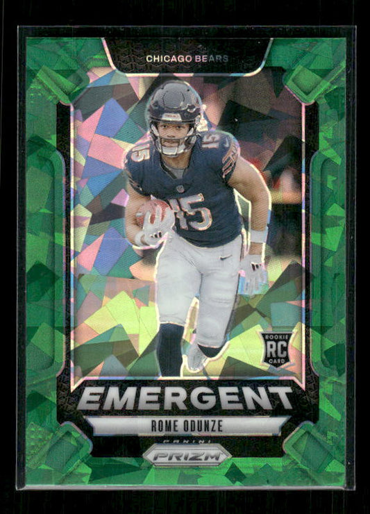 Rome Odunze - 2024 Panini Prizm - Emergent Green Ice Prizm - Rookie