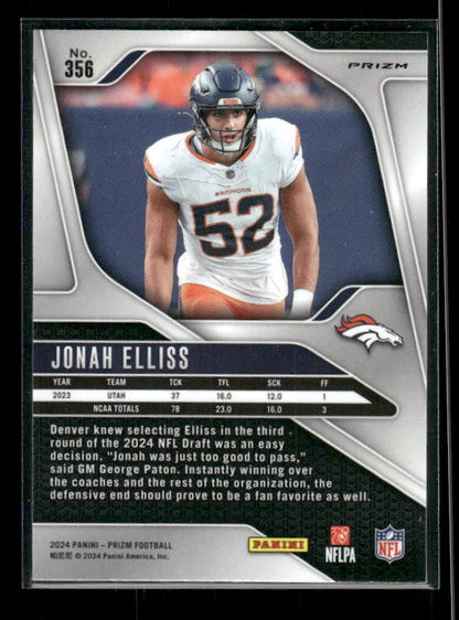 Jonah Elliss - 2024 Panini Prizm - Silver - Rookie