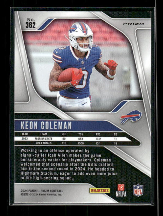 Keon Coleman - 2024 Panini Prizm - Lazer - Rookie