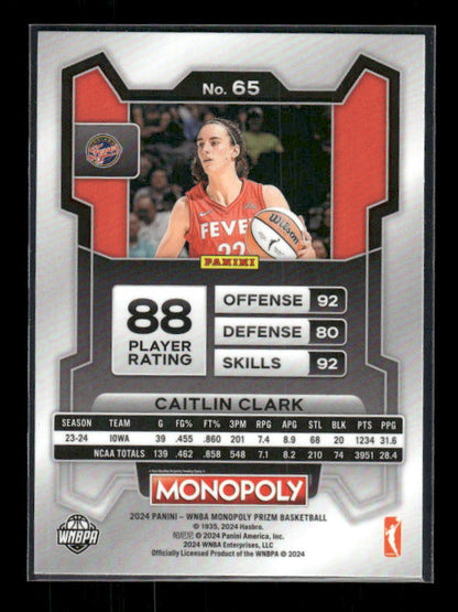 2024 Panini Prizm Monopoly WNBA #65 Caitlin Clark