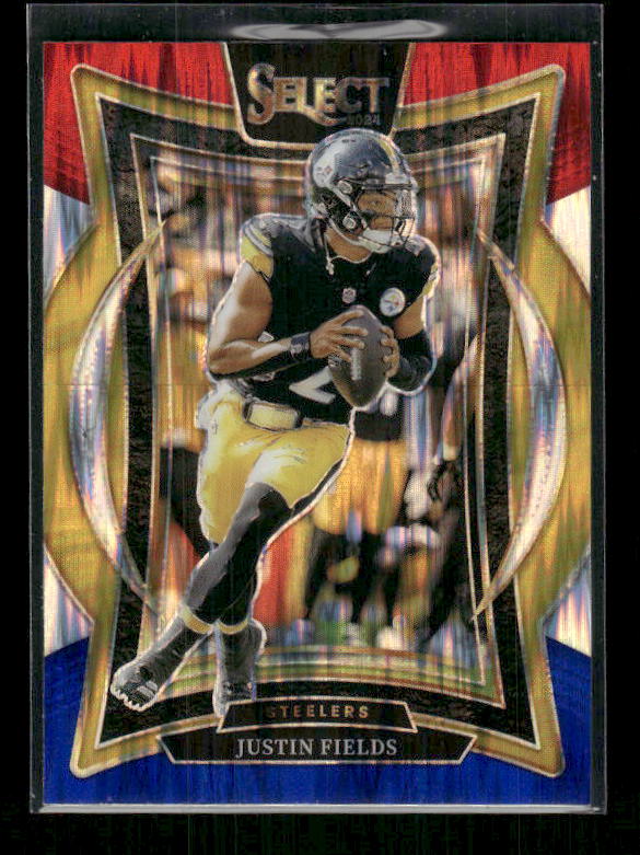 2024 Panini Select #74 Justin Fields Red & Blue Prizm Shock