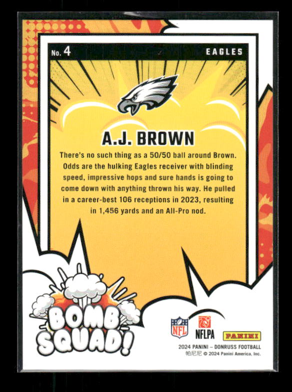 2024 Donruss #4 A.J. Brown Bomb Squad