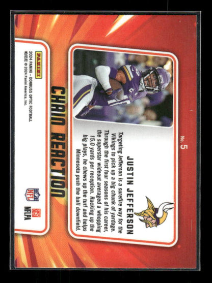 2024 Donruss Optic #5 Justin Jefferson Chain Reaction