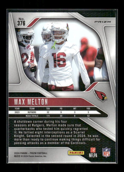 2024 Panini Prizm #376 Max Melton Silver