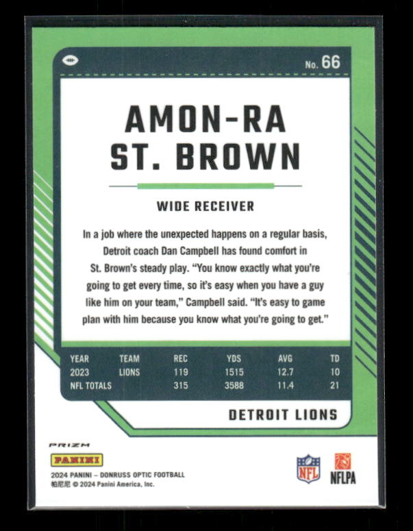2024 Donruss Optic #66 Amon-Ra St. Brown Holo