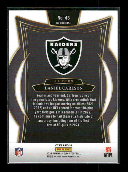 2024 Panini Select #43 Daniel Carlson Green & Yellow Prizm Shock