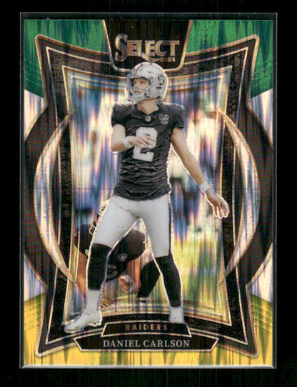 2024 Panini Select #43 Daniel Carlson Green & Yellow Prizm Shock