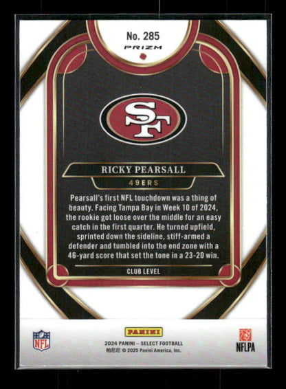 2024 Panini Select #285 Ricky Pearsall Green & Yellow Prizm Shock