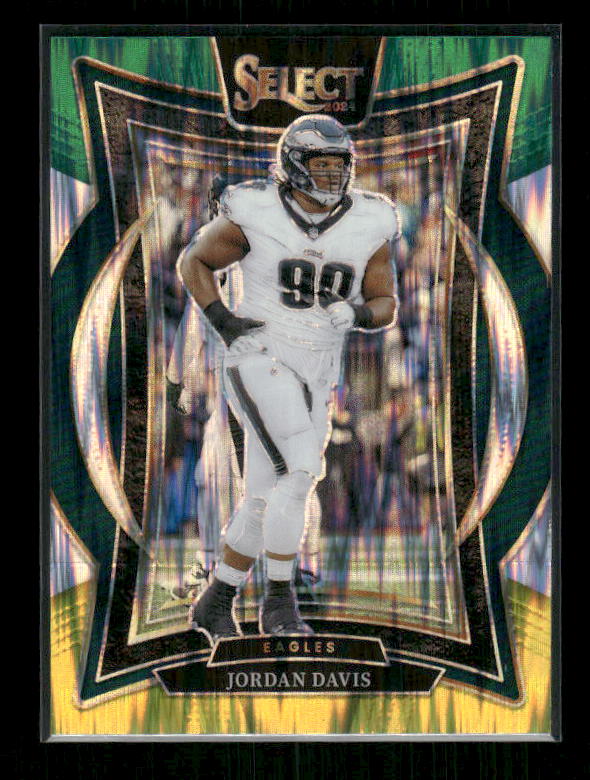2024 Panini Select #72 Jordan Davis Green & Yellow Prizm Shock