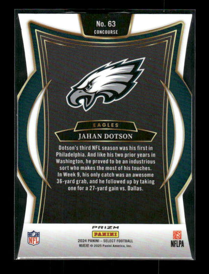 2024 Panini Select #63 Jahan Dotson Silver Prizm Die Cut